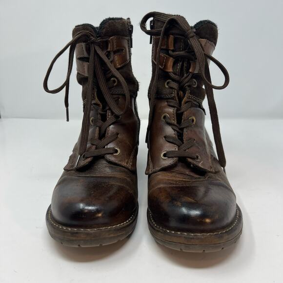 Dromedaris Boots Women's 39 Kara Chocolate Print Leather AJN19 Steam Punk - Picture 12 of 13